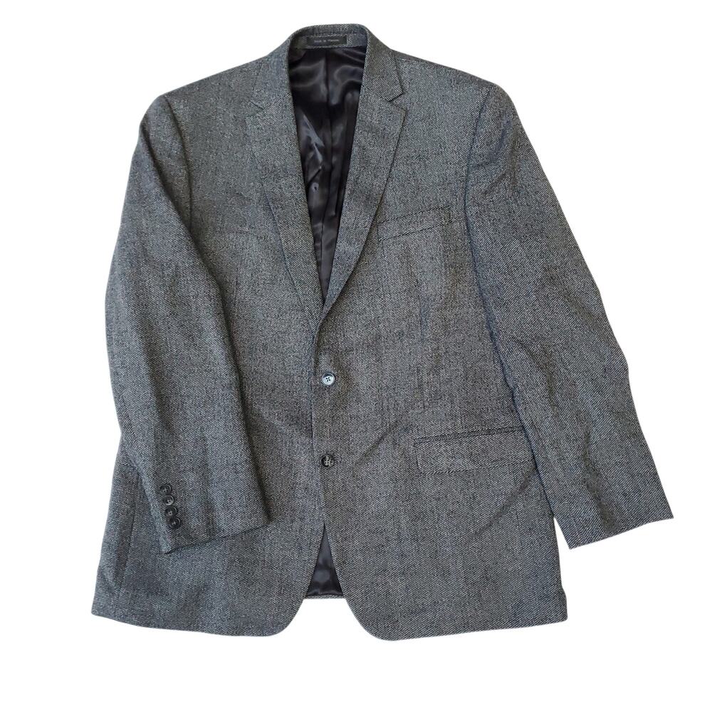 Calvin Klein Nailhead Wool Blazer Jacket Quiet Luxury Minimalist Sport Coat 46L